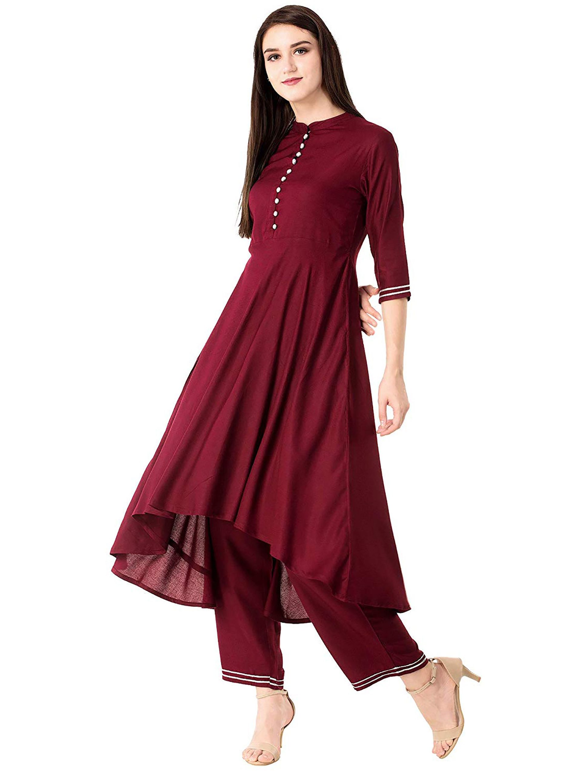 Maroon Rayon Kurti (Copy) - Image 2
