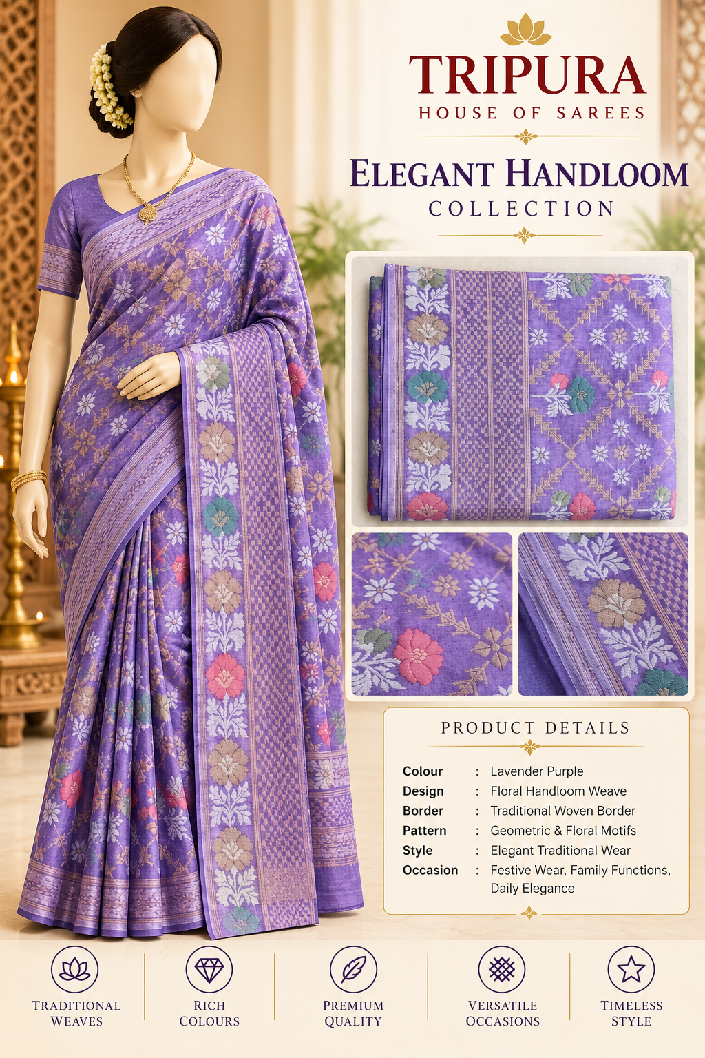 Lavender Handloom Saree Collection Lavender Handloom Saree Collection