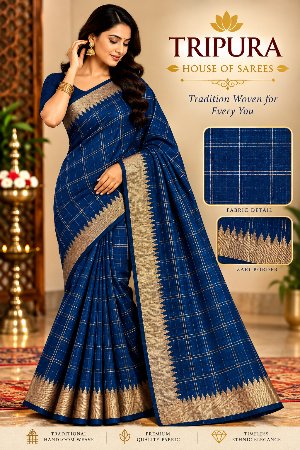 Tripura Blue Handloom Elegance Tripura Blue Handloom Elegance