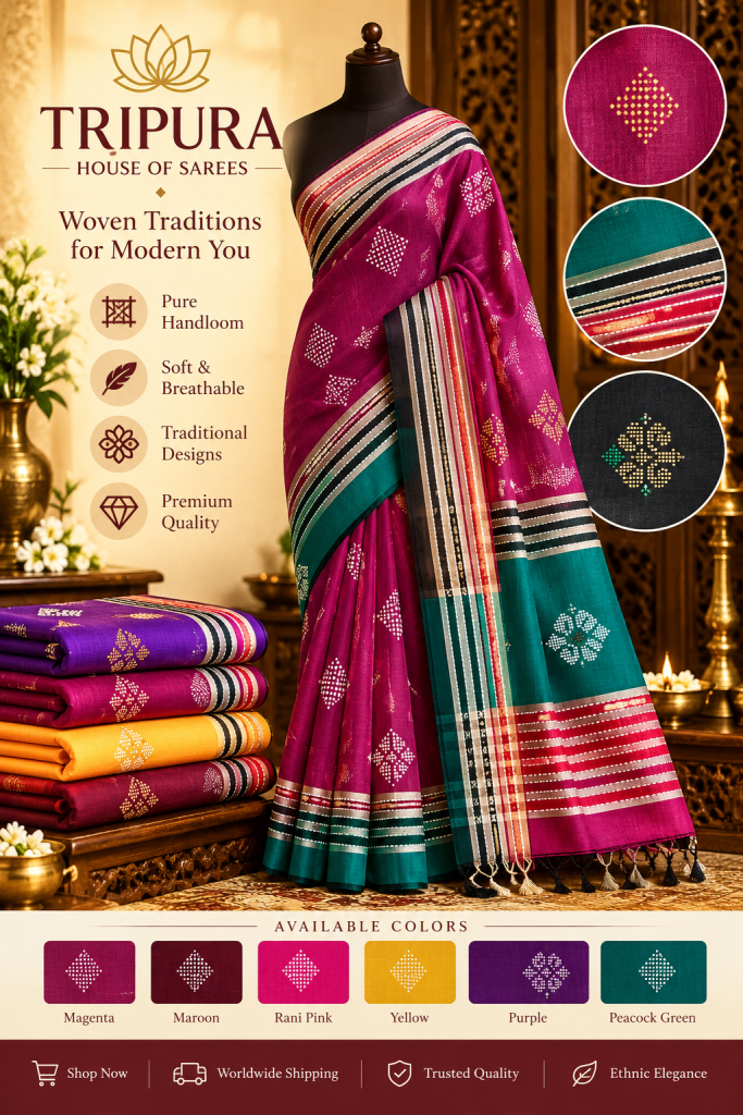 Vishnu Puri Geometric Dotted Motif Sarees
