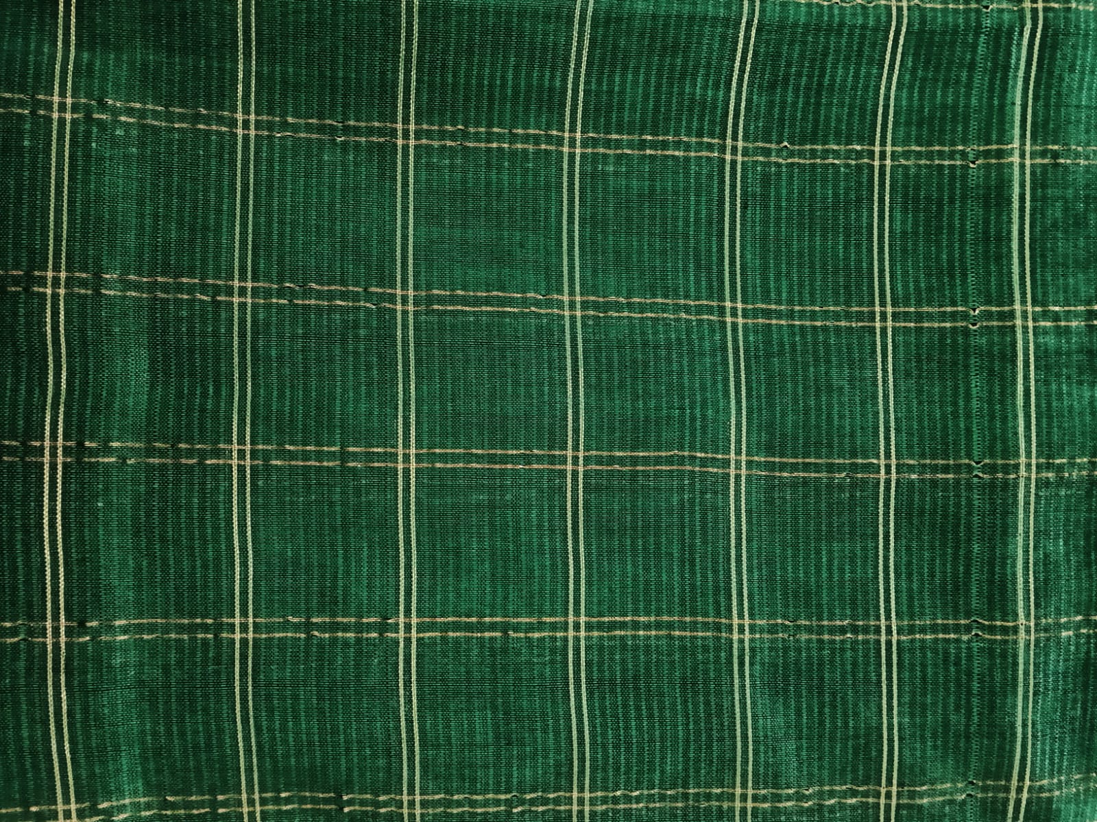 Green Gold Zari Checked Saree - Image 4
