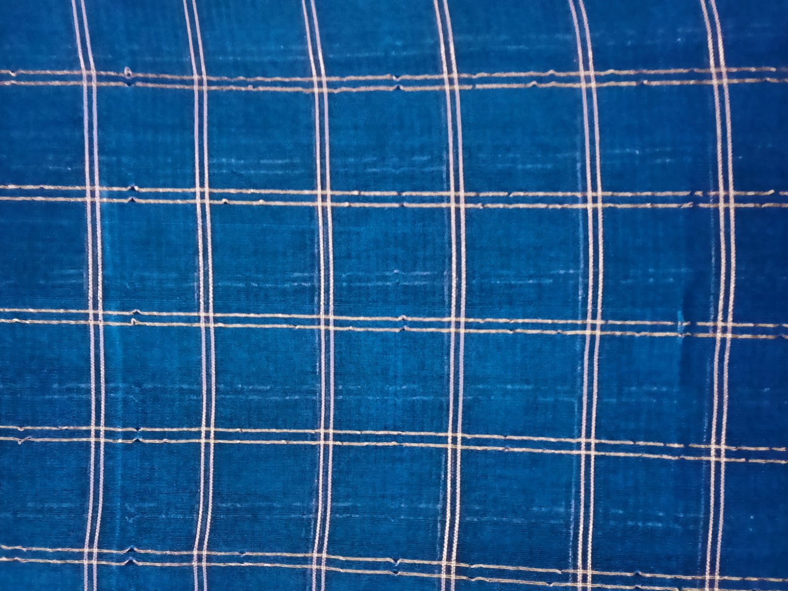 Blue-Color- Zari Checked Saree - Image 5