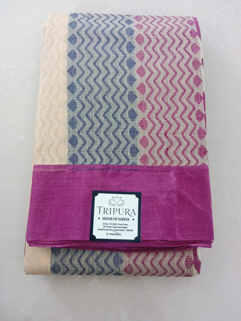 Chettinad Cotton Saree With Pink Border