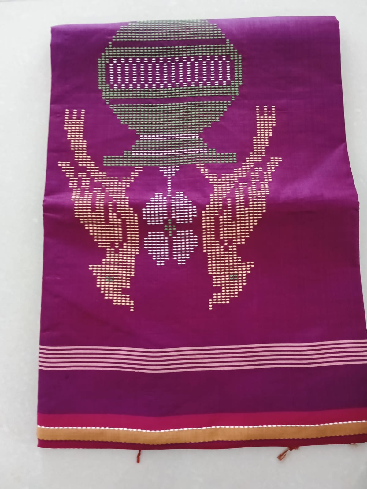 Vishnu Puri Geometric Dotted Motif Sarees - Image 7