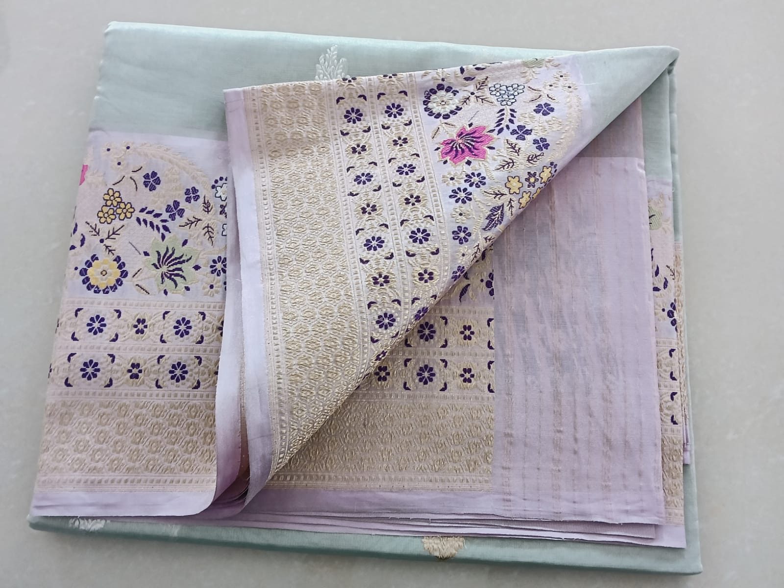 Pure Tisue sarees with Banarasi border - Image 3