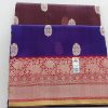 Kora Banarasi Saree with Purple & Wine Maroon Collection - Thumbnail Image 1