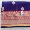 Kora Banarasi Saree with Purple & Wine Maroon Collection - Thumbnail Image 2
