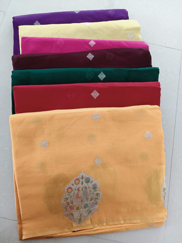 Traditional Floral Zari Border Kota Saree
