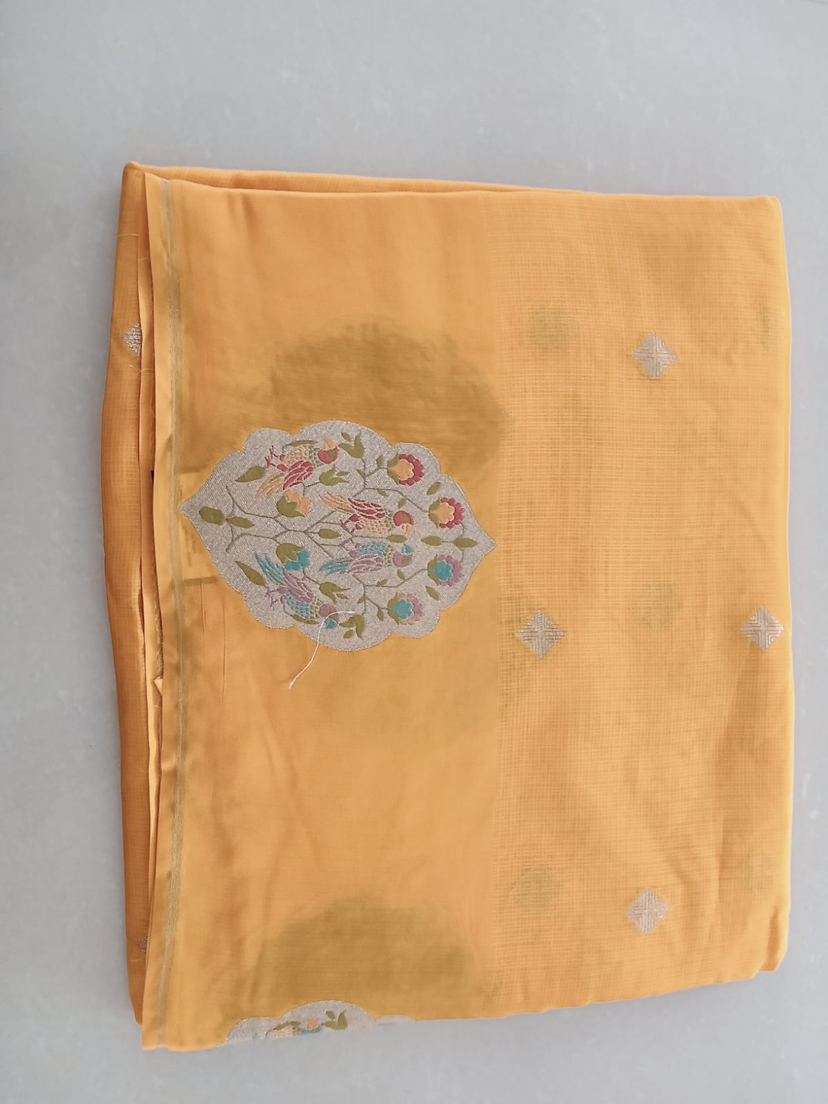 Traditional Floral Zari Border Kota Saree - Image 8