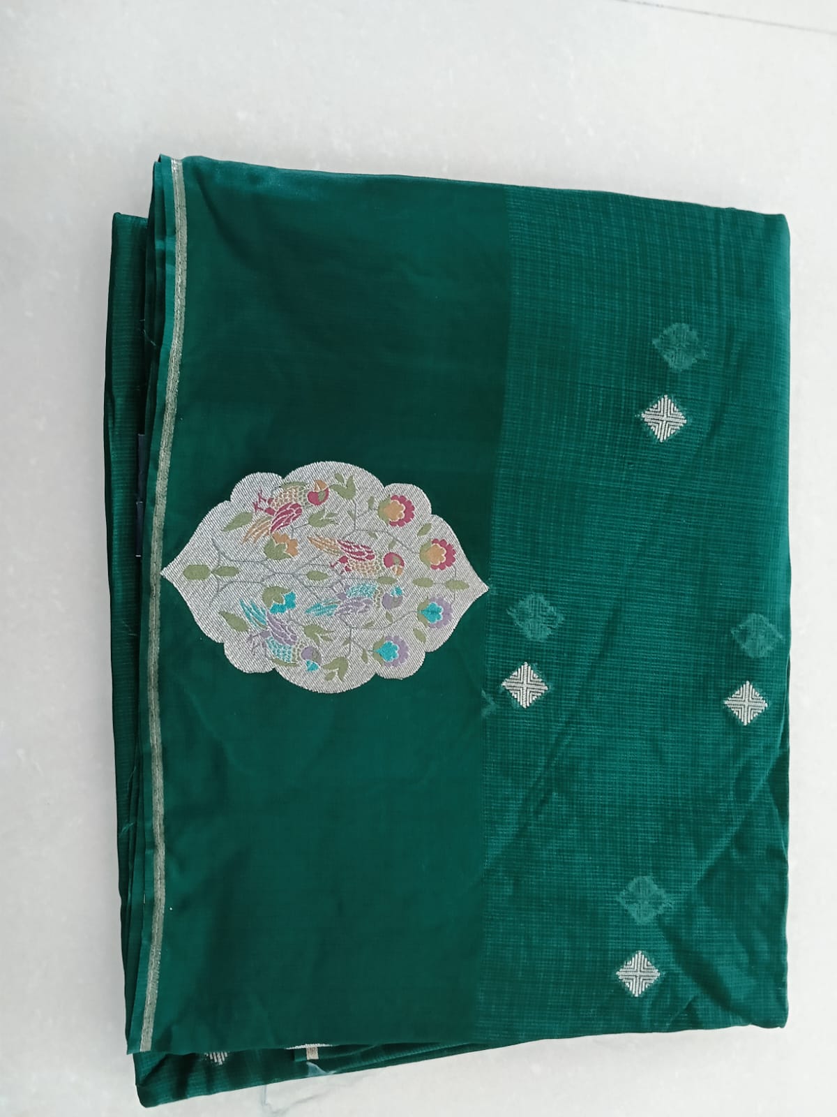Traditional Floral Zari Border Kota Saree - Image 3