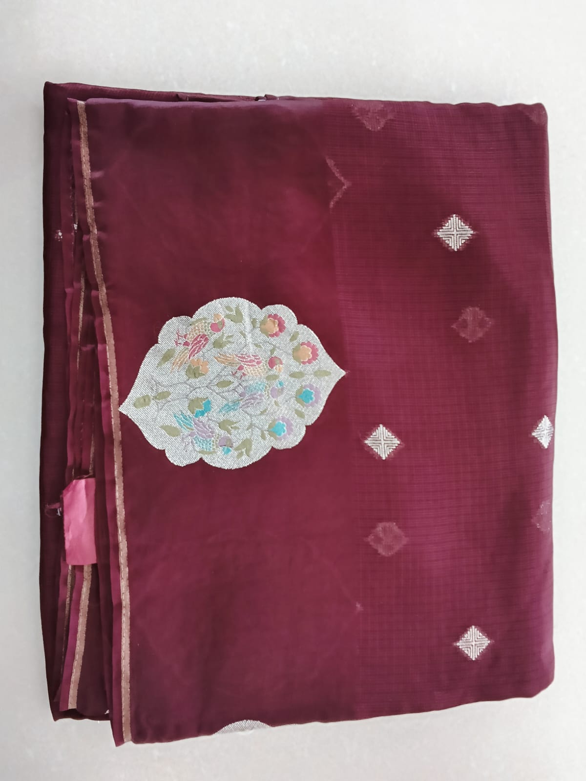 Traditional Floral Zari Border Kota Saree - Image 5